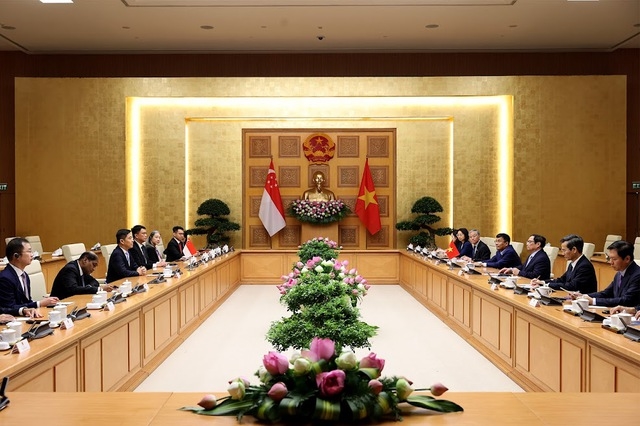 Thủ tướng nhấn mạnh, Singapore luôn là một trong những đối tác quan trọng hàng đầu của Việt Nam ở khu vực - Ảnh: VGP/Nhật Bắc