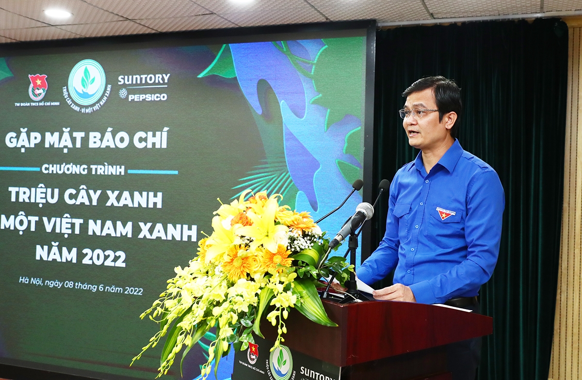 Ủy viên dự khuyết Ban Chấp hành Trung ương Đảng, Bí thư Thường trực Ban Chấp hành Trung ương Đoàn TNCS Hồ Chí Minh Bùi Quang Huy phát biểu tại buổi họp báo
