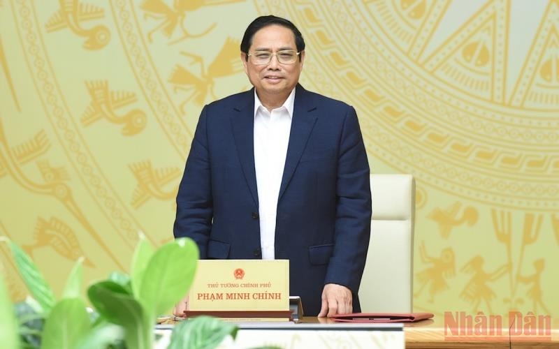 Thủ tướng Phạm Minh Chính phát biểu tại buổi gặp mặt. (Ảnh: Trần Hải)