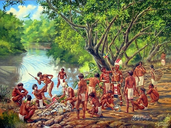 Hình ảnh mô tả người Taíno cổ 