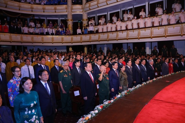 Các đại biểu dự Lễ kỷ niệm 55 năm thiết lập quan hệ ngoại giao Việt Nam-Campuchia (24/6/1967 - 24/6/2022). Ảnh VGP