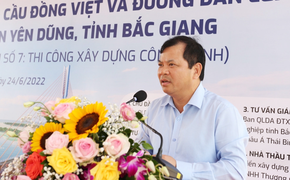 Ông Phan Thế Tuấn, Phó Chủ tịch UBND tỉnh Bắc Giang phát biểu tại buổi Lễ
