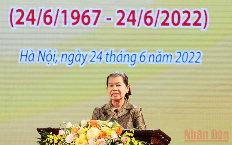 Phó Thủ tướng Campuchia Men Sam An phát biểu tại Lễ kỷ niệm
