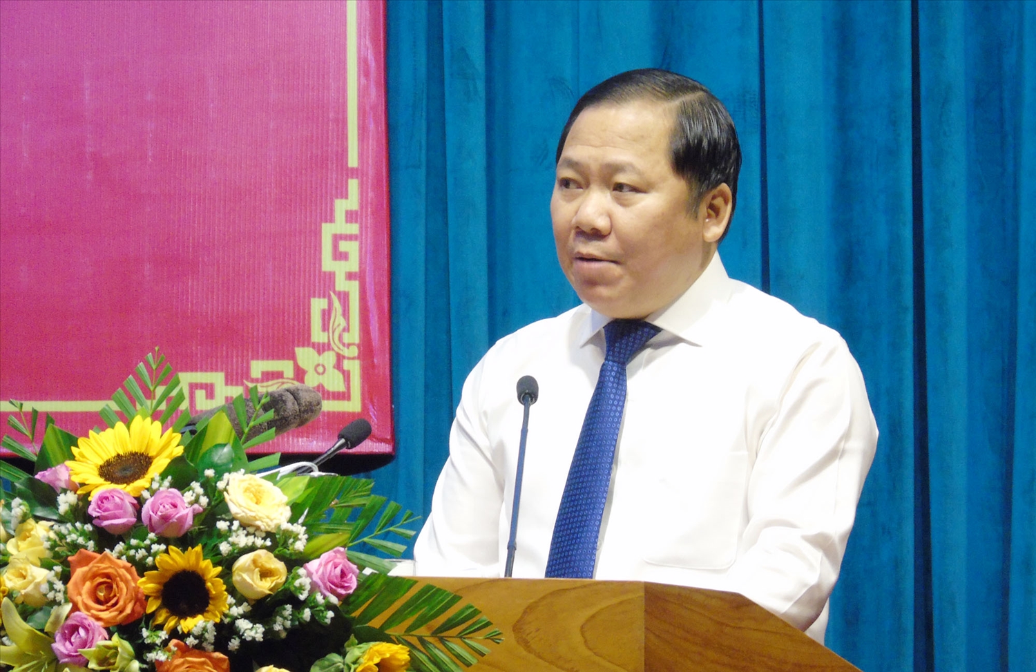 Ông Nguyễn Phi Long Chủ tịch UBND tỉnh Bình Định phát biểu tại hội nghị