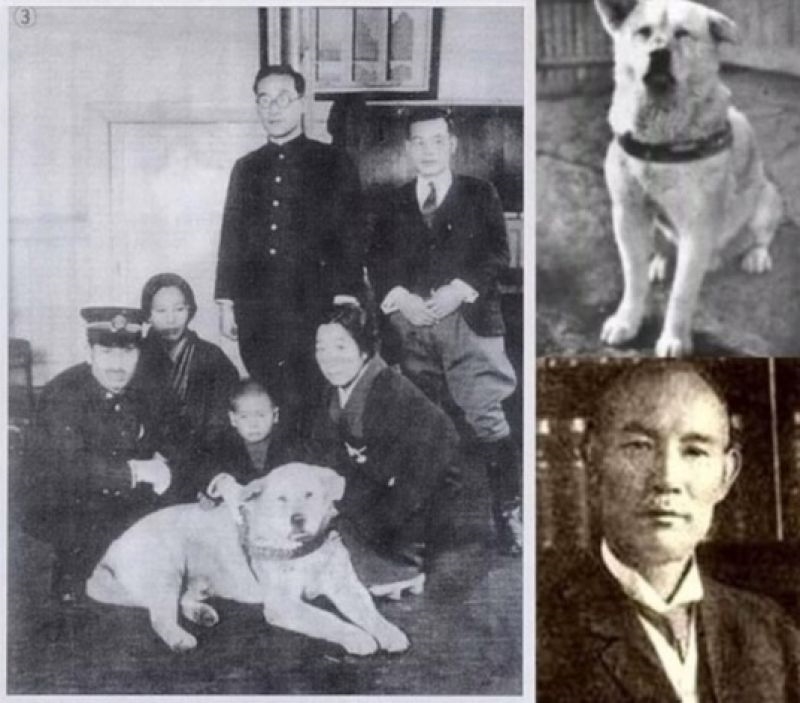 Ảnh chụp Hachiko cùng gia đình Ueno