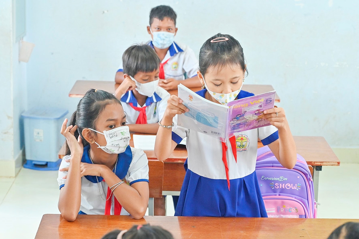 Tiết học Tiếng Việt tại Trường Tiểu học Đông Tiến, Hàm Thuận Bắc