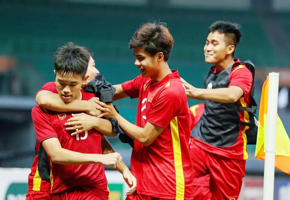 Niềm vui của các cầu thủ U19 Việt Nam