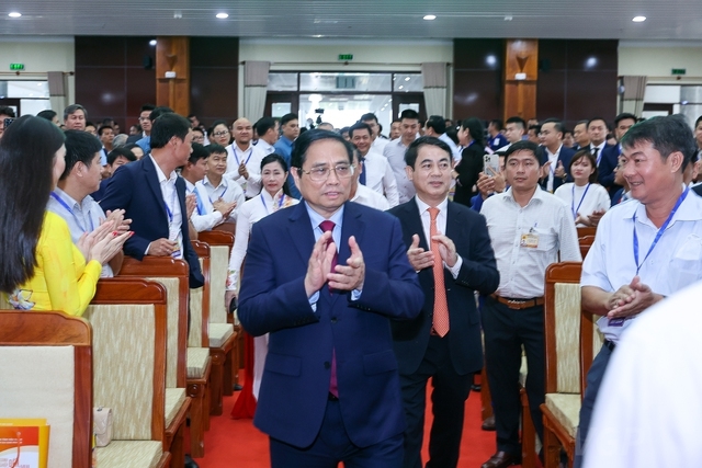 Thủ tướng Phạm Minh Chính dự Hội nghị xúc tiến đầu tư tỉnh Hậu Giang - Ảnh: VGP/Nhật Bắc