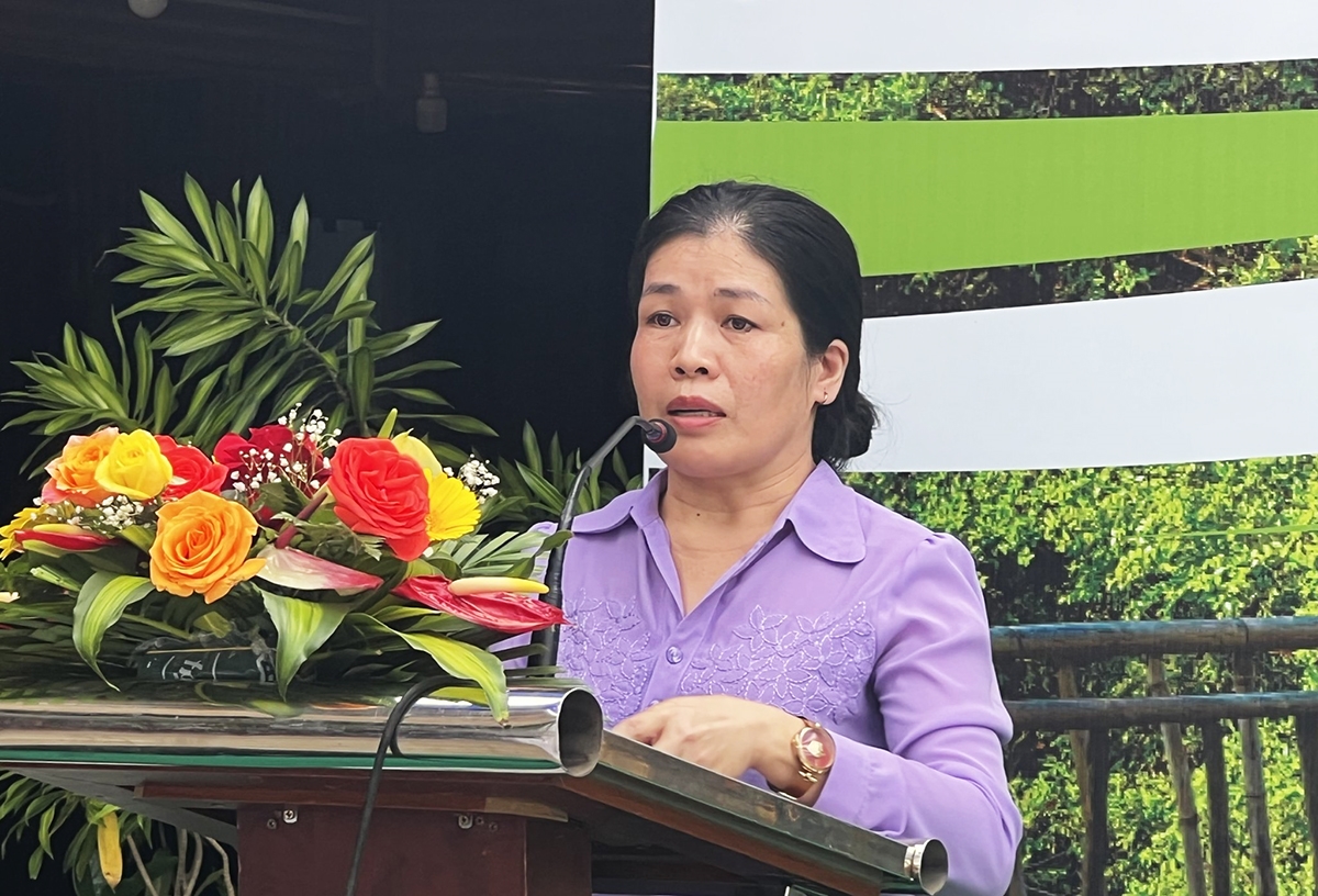 Bà Nguyễn Thụy Phương Hiếu - Phó Giám đốc Sở Văn hóa, Thể Thao và Du lịch Đắk Lắk phát biểu tại buổi lễ