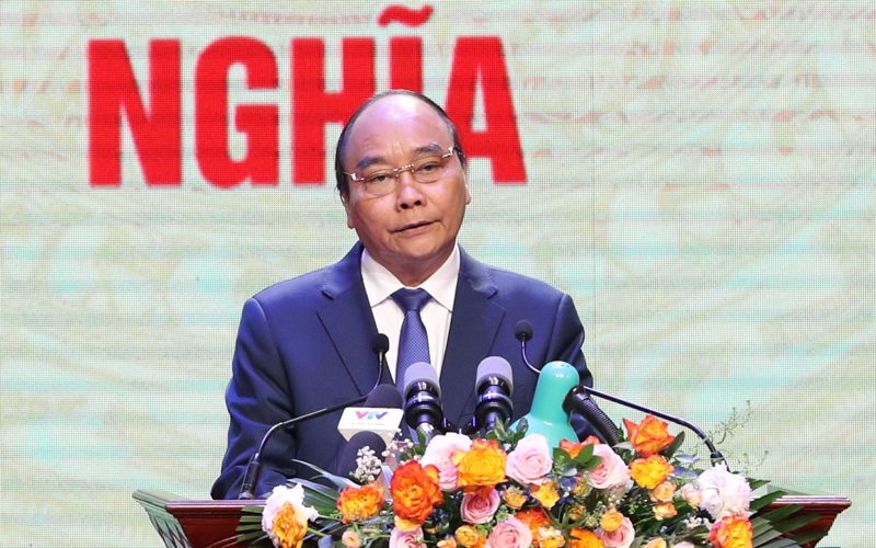 Chủ tịch nước Nguyễn Xuân Phúc phát biểu tại lễ kỷ niệm.