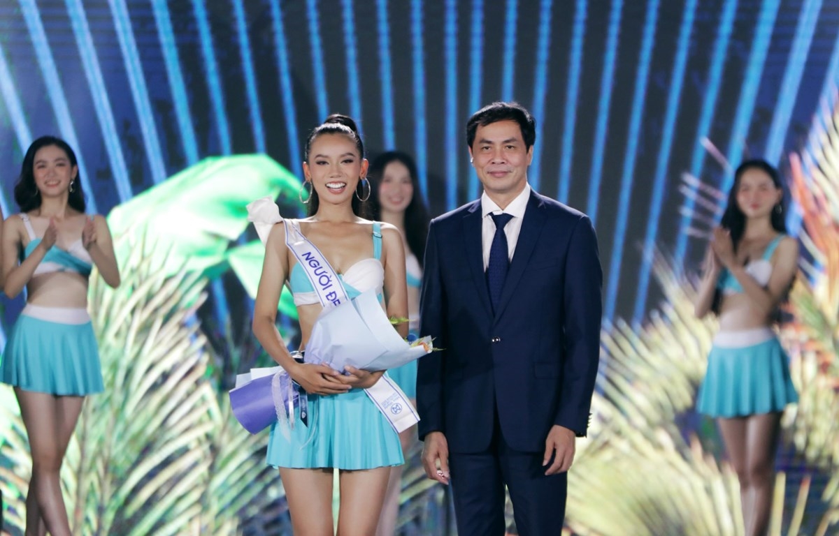 Thí sinh Phan Lê Hoàng An (SBD 018) đã giành chiến thắng phần thi Người đẹp Thể thao. (Ảnh: BTC)