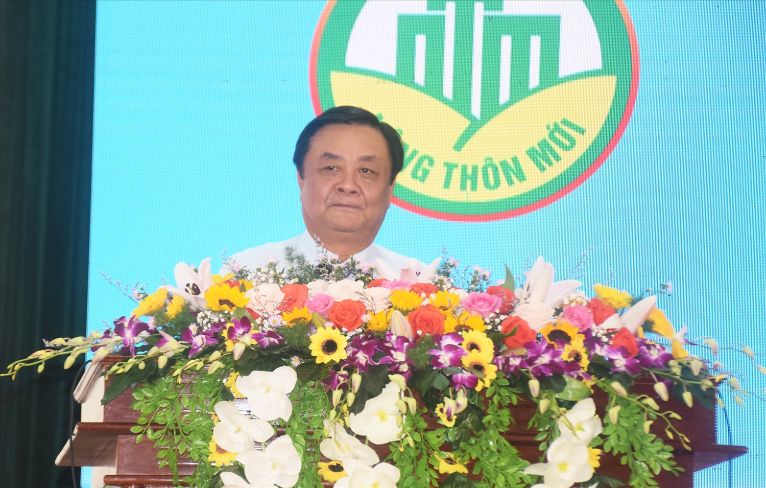 Ủy viên Ban chấp hành Trung ương Đảng, Bộ trưởng Bộ Nông nghiệp và Phát triển nông thôn Lê Minh Hoan phát biểu tại buổi lễ