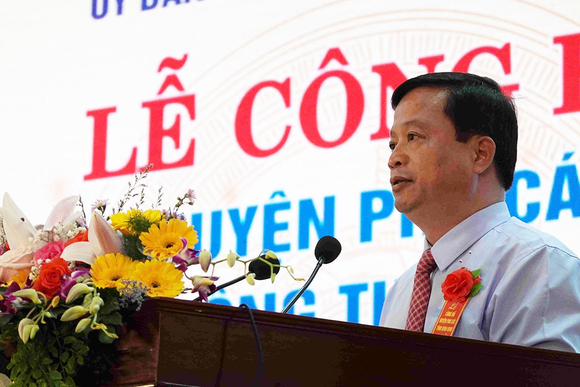Ông Nguyễn Tuấn Thanh, Phó Chủ tịch Thường trực UBND tỉnh Bình Định phát biểu tại buổi lễ