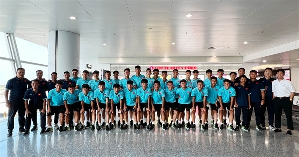U16 Việt Nam lên đường sang Indonesia dự giải Đông Nam Á. Ảnh: VFF