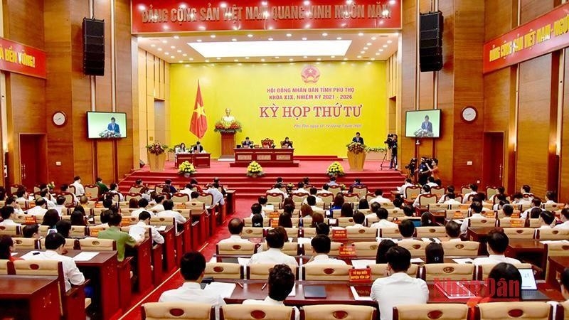 Quang cảnh phiên khai mạc kỳ họp thứ 4 Hội đồng nhân dân tỉnh Phú Thọ khóa XIX. (Ảnh: Duy Linh)
