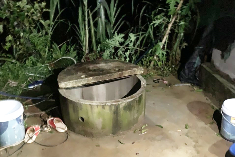 Giếng nước nơi xảy ra vụ việc khiến hai nạn nhân tử vong do ngạt khí Metan