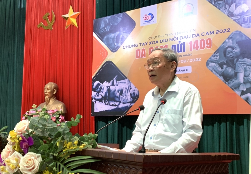Thượng tướng Nguyễn Văn Rinh - Chủ tịch Hội Nạn nhân chất độc da cam/dioxin Việt Nam phát động nhắn tin ủng hộ tại Chương trình