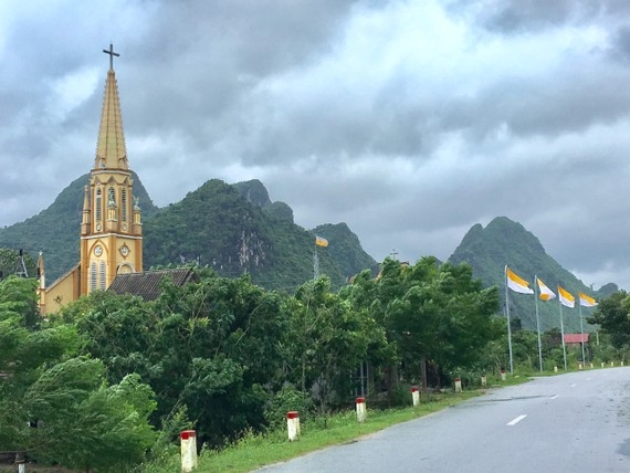 Nhà thờ giáo xứ Bàu Sen, xã Phúc Trạch, huyện Bố Trạch, tỉnh Quảng Bình - Ảnh CTV