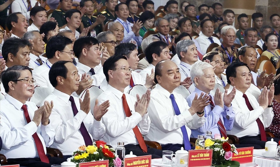 Chủ tịch nước Nguyễn Xuân Phúc và các đồng chí lãnh đạo Đảng, Nhà nước dự Lễ kỷ niệm 110 năm Ngày sinh Chủ tịch Hội đồng Nhà nước Võ Chí Công