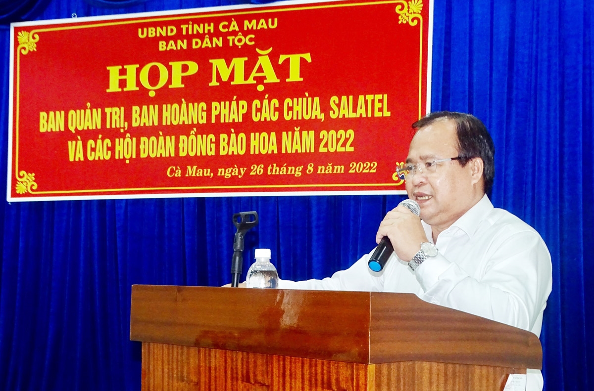 Ông Nguyễn Minh Luân - Phó Chủ tịch UBND tỉnh Cà Mau phát biểu tại buổi họp mặt 