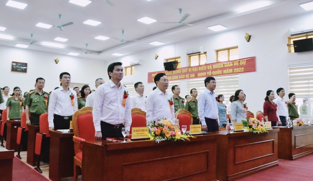 Các đại biểu dự Ngày hội Toàn dân bảo vệ an ninh Tổ quốc năm 2022 tại xã Việt Dân, thị xã Đông Triều, tỉnh Quảng Ninh