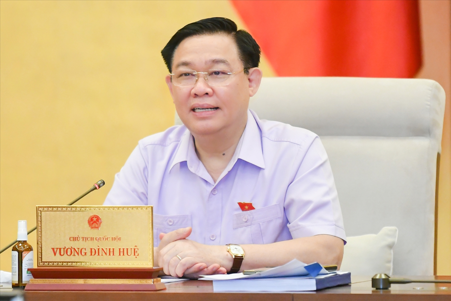 Chủ tịch Quốc hội Vương Đình Huệ cho ý kiến về dự thảo Nghị quyết ban hành Nội quy kỳ họp Quốc hội (sửa đổi)