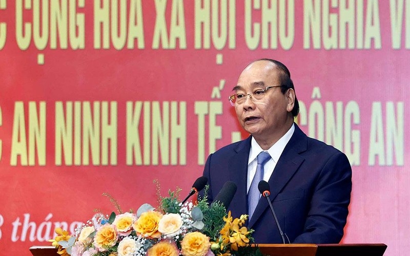 Chủ tịch nước Nguyễn Xuân Phúc phát biểu chỉ đạo. (Ảnh: TTXVN)