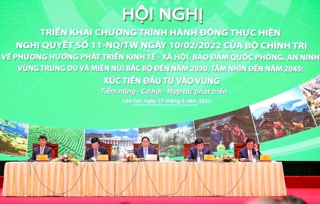 Hội nghị do Bộ Kế hoạch và Đầu tư, Văn phòng Chính phủ phối hợp Tỉnh uỷ, UBND tỉnh Lào Cai tổ chức - Ảnh: VGP/Nhật Bắc