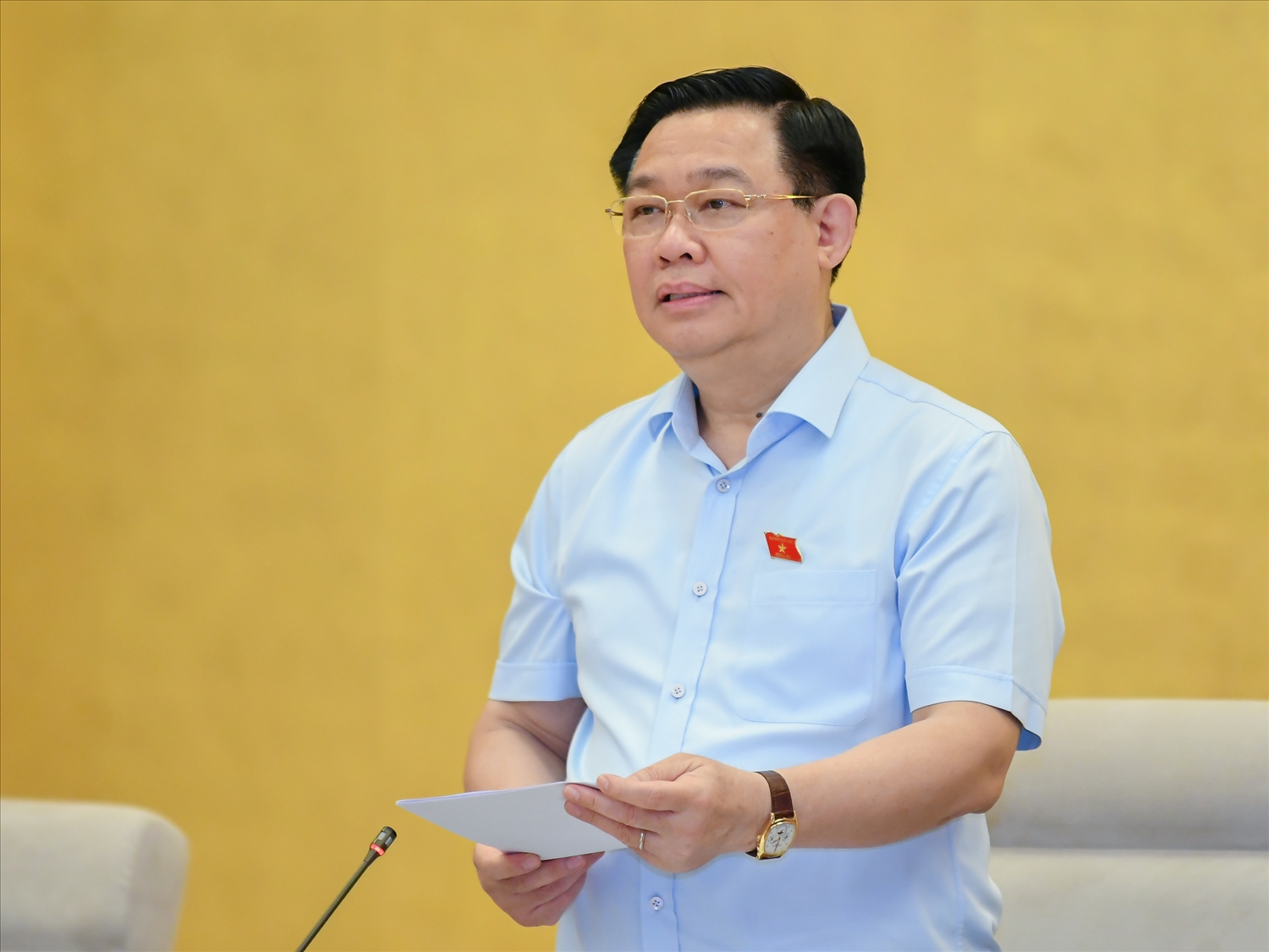 Chủ tịch Quốc hội Vương Đình Huệ phát biểu mở đầu Phiên họp bất thường tháng 8/2022 của Ủy ban Thường vụ Quốc hội.