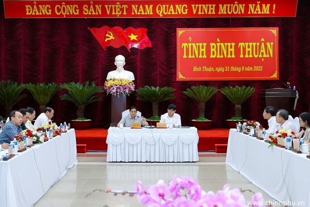 Thủ tướng Phạm Minh Chính làm việc với Ban Thường vụ Tỉnh ủy Bình Thuận - Ảnh: VGP/Nhật Bắc