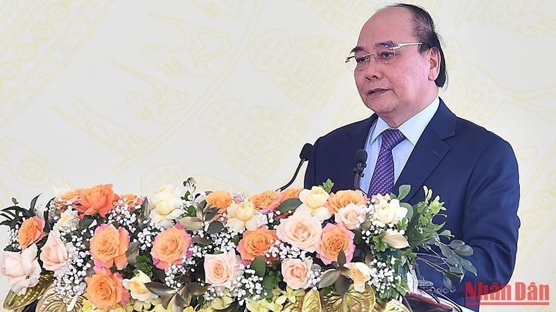 Chủ tịch nước Nguyễn Xuân Phúc phát biểu tại buổi lễ