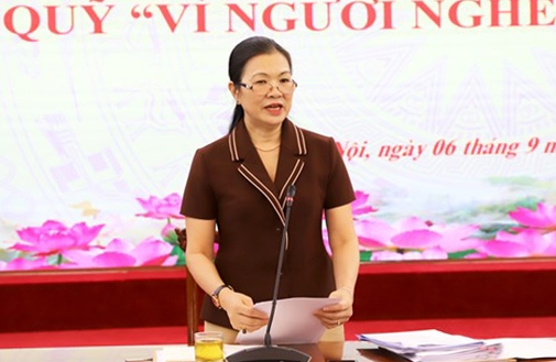 Phó Chủ tịch Ủy ban Trung ương MTTQ Việt Nam Trương Thị Ngọc Ánh phát biểu tại cuộc họp