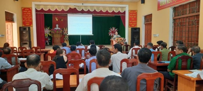 Quang cảnh Hội nghị tuyên truyền tại xã Tân Thành, huyện Hàm Yên