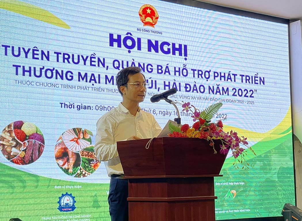 Ông Trần Duy Đông - Vụ trưởng Vụ thị trường trong nước (Bộ Công Thương) phát biểu tại Hội nghị