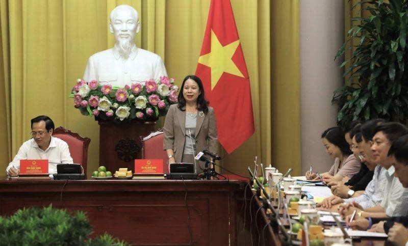 Phó Chủ tịch nước Võ Thị Ánh Xuân phát biểu tại buổi họp
