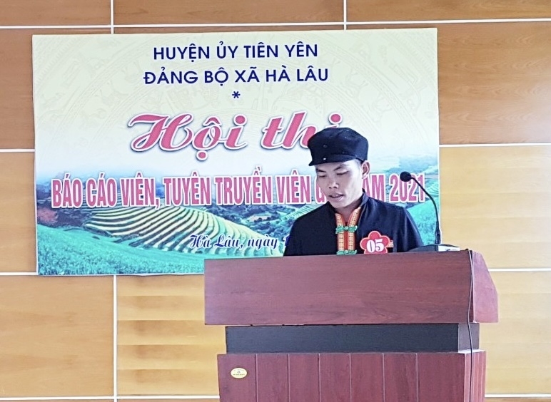 Anh Nàm nhiều năm tham gia Hội thi Báo cáo viên, tuyên truyền viên giỏi của huyện Tiên Yên