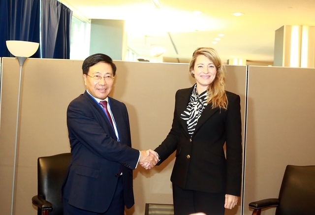 Bộ trưởng Ngoại giao Canada Melanie Joly khẳng định Việt Nam là một trong các đối tác quan trọng hàng đầu của Canada tại khu vực- Ảnh: VGP/Hải Minh