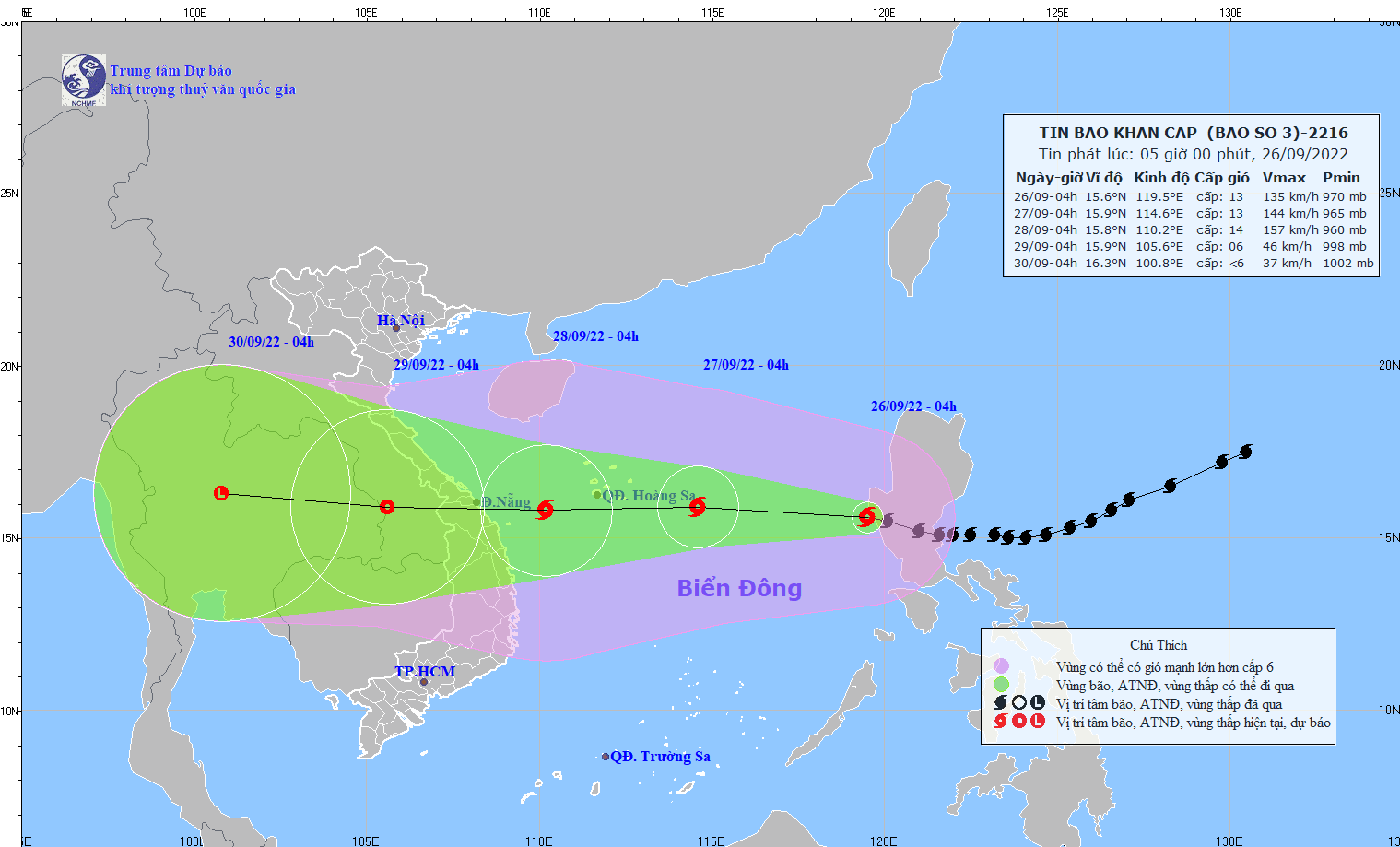 Bão NORU đi vào Biển Đông, trở thành cơn bão số 4 năm 2022