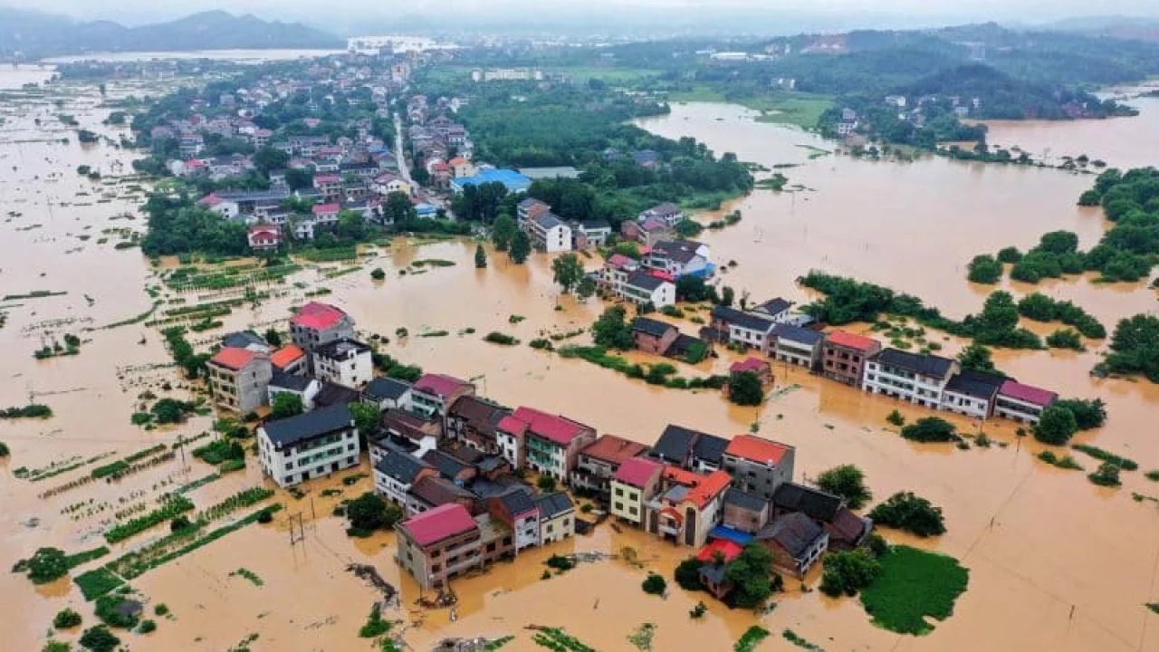Hình ảnh lũ lụt tại Hằng Dương tỉnh Hồ Nam ngày 9/7. (Ảnh: Getty Images)