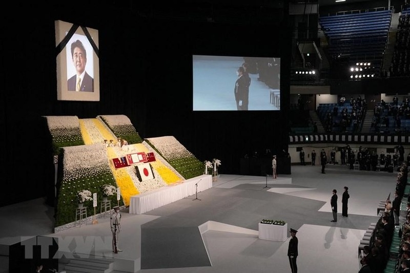 Lễ Quốc tang cố Thủ tướng Nhật Bản Abe Shinzo, ngày 27/9/2022. (Nguồn: AFP/TTXVN)