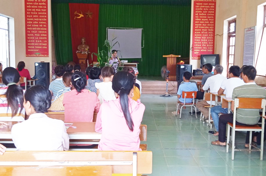 Quang cảnh lớp tập huấn tại xã Hữu Sản, huyện Sơn Động