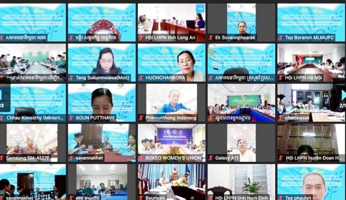 Các đại biểu tham dự trực tuyến tại gần 500 tài khoản trực tuyến tại các tỉnh, thành phố của 3 nước