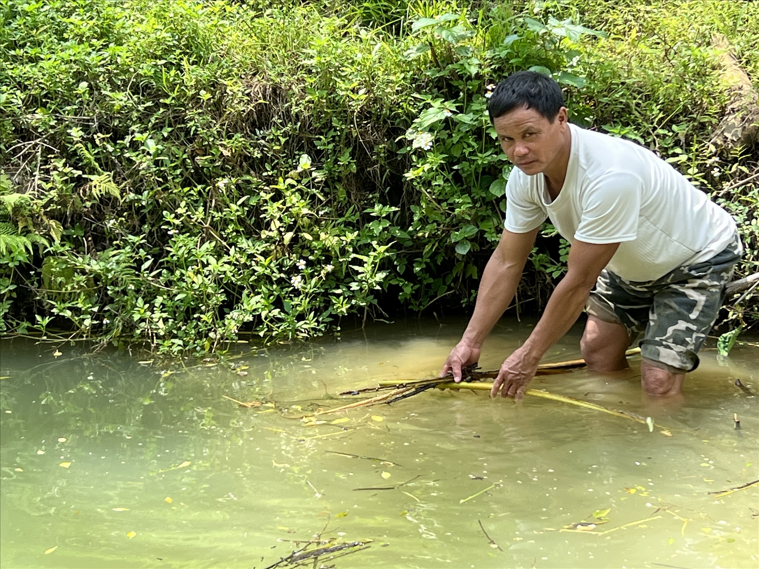 Ông Hà Văn Mại đã trở thành hộ khá sau khi dám đầu tư vào ao cá và vườn rừng