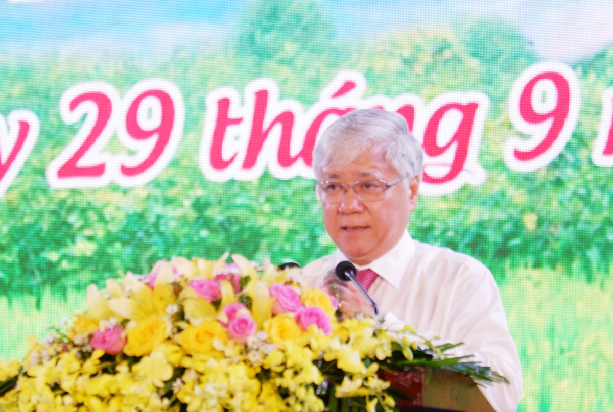 Bí thư Trung ương Đảng, Chủ tịch Ủy ban Trung ương MTTQ Việt Nam Đỗ Văn Chiến phát biểu tại Lễ khai mạc Hội thi