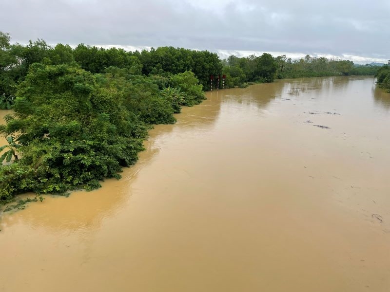 Ngày 2/10, mực nước sông Yên tại đoạn đi qua huyện Nông Cống (Thanh Hóa) đã vượt mức báo động III.