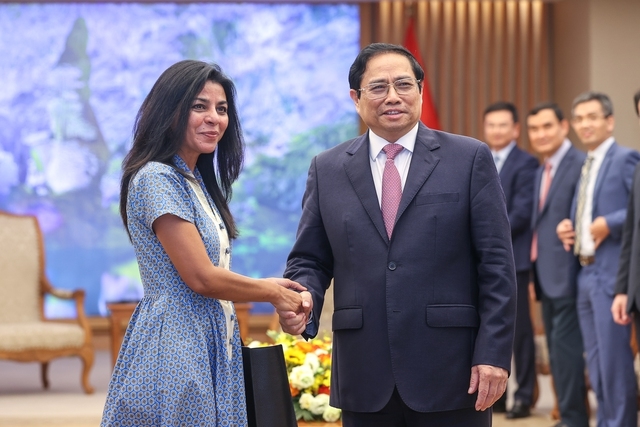 Thủ tướng cảm ơn những hỗ trợ quý báu mà IMF đã dành cho Việt Nam từ những năm đầu phát triển đến nay - Ảnh VGP/Nhật Bắc