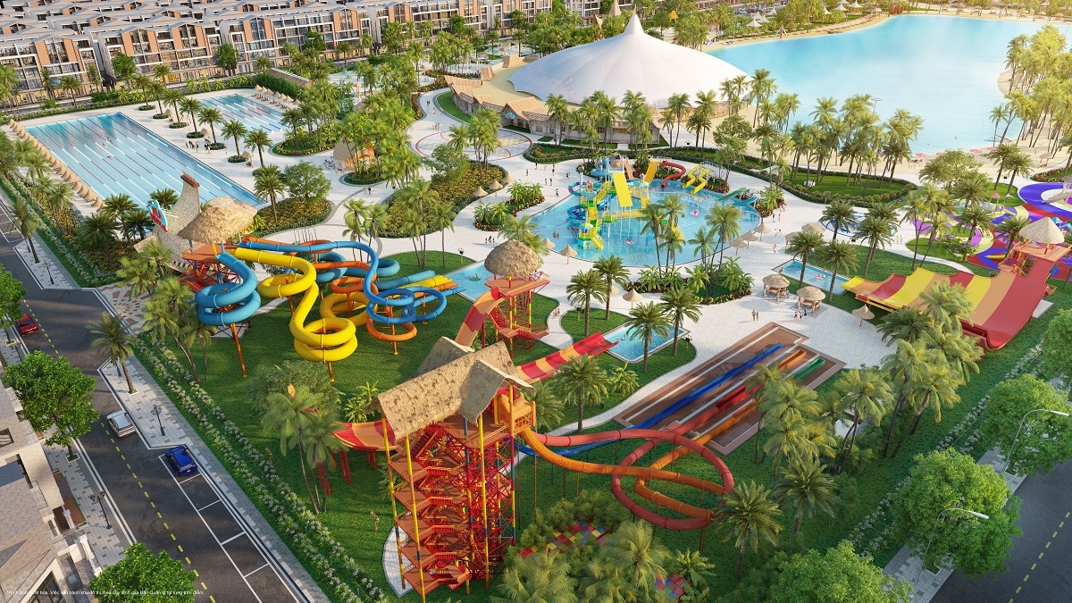 Công viên nước mini do VinWonders thiết kế mang đậm dấu ấn của một công viên vui chơi giải trí biển theo chủ đề như tại các thiên đường nghỉ dưỡng như Hội An, Nha Trang, Phú Quốc