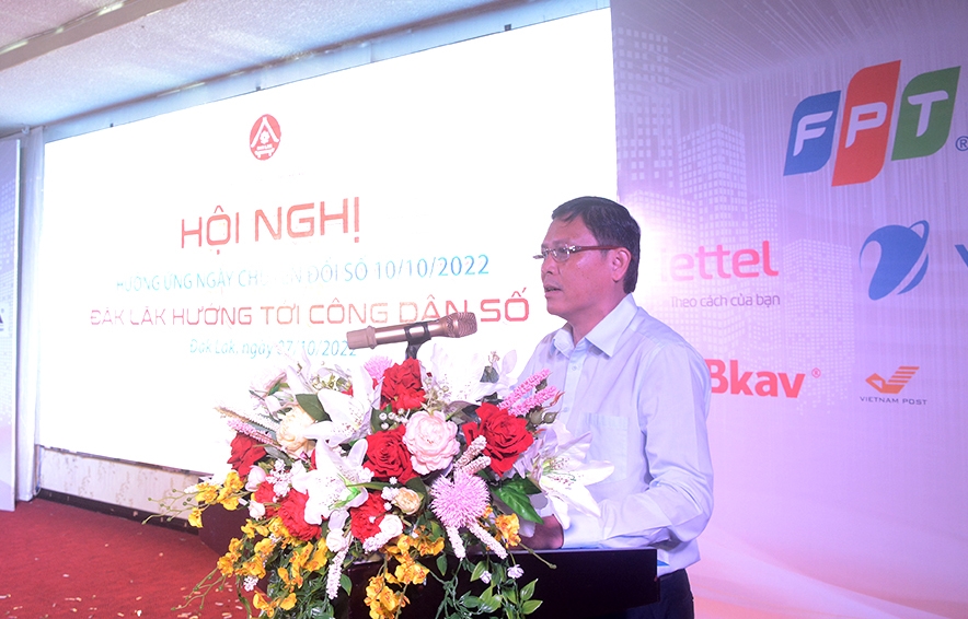 Phó Chủ tịch Thường trực UBND tỉnh Đắk Lắk Nguyễn Tuấn Hà phát biểu tại Hội nghị 