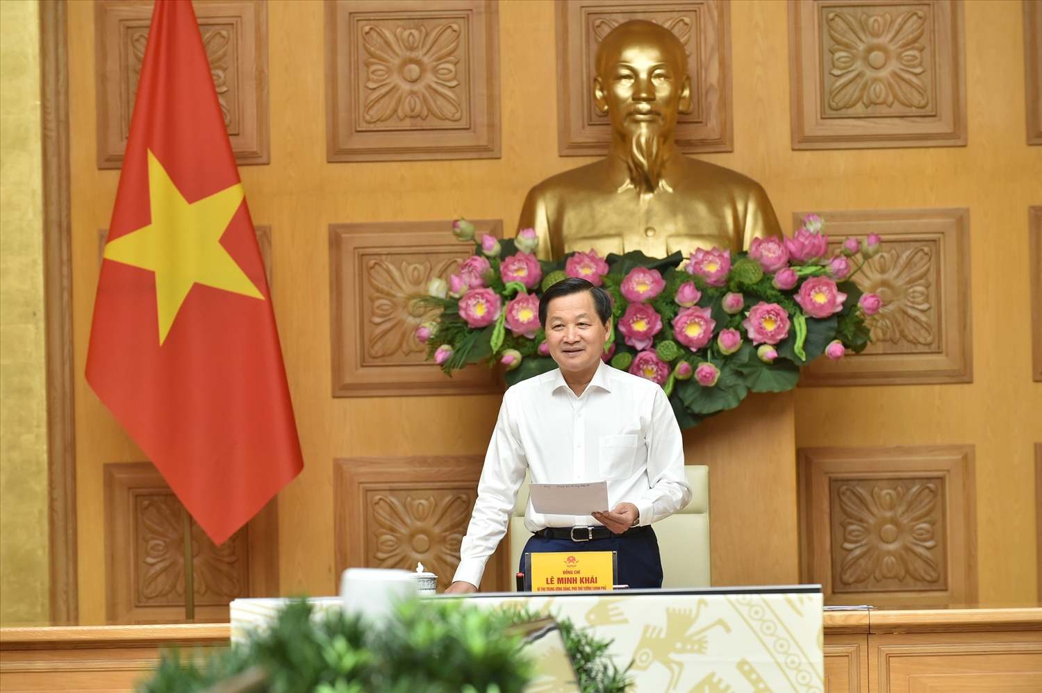 Phó Thủ tướng Lê Minh Khái: Với sự vào cuộc đồng bộ, quyết liệt của các bộ ngành, địa phương, sự ủng hộ, đồng hành của nhân dân, doanh nghiệp, chúng đã nỗ lực điều hành giá hiệu quả theo mục tiêu đề ra. Ảnh VGP/Quang Thương