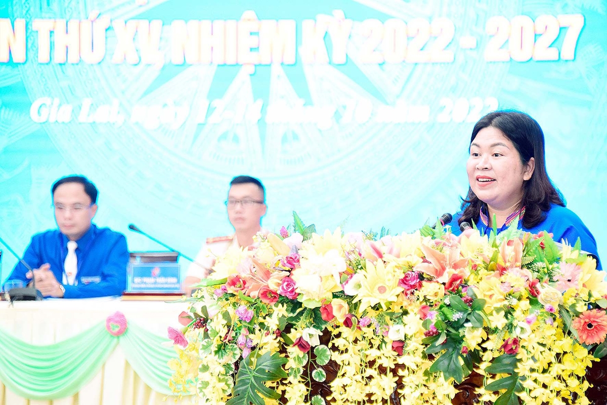 Bí thư Tỉnh đoàn khóa XIV phát biểu khai mạc Đại hội Hà Thị Giang Thảo 